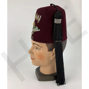 Gorra Masónica Vintage SHRINE con Adorno de Tambor Egipcio y Pedrería de Fieltro - HSE - Product Image 5