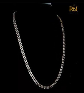 สร้อยคอแบบ Cuban Link เพชรเพาะเลี้ยงในห้องปฏิบัติการ ทองแท้ 9K 14K 18K หรูหรา ทรงเหลี่ยมเจียระไนอย่างประณีต เครื่องประดับชั้นดี ความยาวตามสั่ง ขายส่ง - Product Image 3
