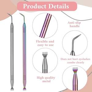 Herramientas de Cuidado Personal: Separador de Pestañas de Acero Inoxidable con Peine Separador para Extensiones de Pestañas - Product Image 4