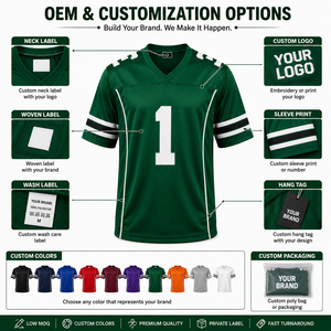 Maillot de football américain personnalisé, respirant, uniforme d'équipe, numéro personnalisé, OEM, ODM, marque privée, vente en gros, maillot de sport - Product Image 5