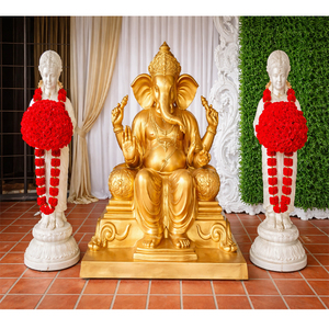 รูปปั้นพระพิฆเนศไฟเบอร์สำหรับตกแต่ง สีทอง รูปปั้นพระพิฆเนศไฟเบอร์สำหรับงานแต่งงาน รูปปั้นต้อนรับงานแต่งงานหลากหลายสไตล์ ซิดนีย์ - Product Image 5