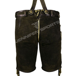 Lederhosen bavaroises 100% cuir de vachette véritable, avec bretelles, pour homme, respirantes, pour l'Oktoberfest. - Product Image 5
