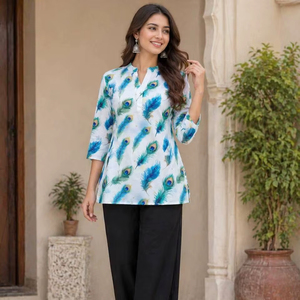 Ensemble coordonné floral moderne – Tenue assortie en rayonne à imprimé numérique - Product Image 1