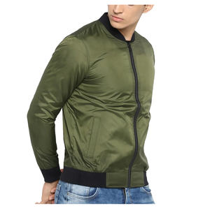 Blouson bomber homme personnalisé, couleur unie, automne-hiver, coupe-vent, grande taille - Product Image 3