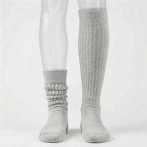 Chaussettes Slouch pour femme, tricotées, hautes jusqu'au genou, pour bottes, à effet froissé, couleur personnalisable, respirantes, mode, décontractées, confortables, douces - Product Image 1