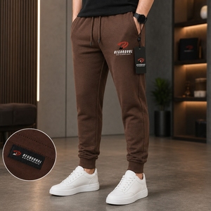 Pantalon en molleton brossé chaud avec taille élastique, idéal pour le fitness, les activités de plein air et les loisirs, pantalon de jogging pour hommes - Product Image 1