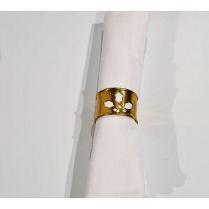 Modern Geometric Hexagon Gold Napkin Rings Bulk Metal Matte Brass Napkin Holder Rings Set for Wedding Banquet Contemporary <b>Table</b> - Product Image 4