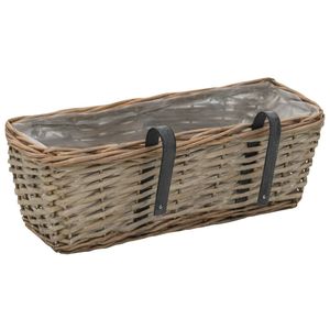 Fioriera da balcone in vimini in 2 pezzi con fodera in PE 15.7 \ "fioriere e fioriere - Product Image 4