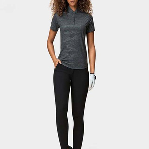 Women's Polo Shirt Short Sleeve Casual Knitted Breathable <b>100</b>% <b>Polyester</b> Regular Length - Product Image 4