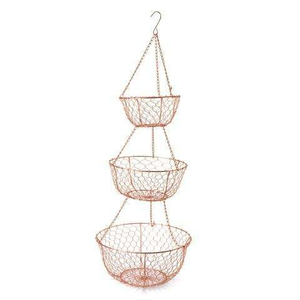 Factory Hot Sale Garden Metal Hanging Fruits and Vegetables Hanging <b>Basket</b> New Design Home Decor Set of 3 <b>Baskets</b> <b>Wire</b> - Product Image 1