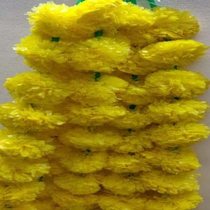 New Arrival Alam High Quality Waterproof Plastic Artificial Marigold <b>Garland</b> Wedding Backdrops Wreaths Ball Flower String - Product Image 5