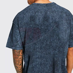 Camiseta de manga corta tie-dye para hombre, corte oversize, cuello casual, tejido de punto, 100% algodón, color liso, diseño vintage, moda. - Product Image 5