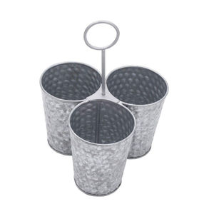 Porta cubiertos clásico de metal negro con mango de madera, soporte decorativo de hierro galvanizado para decoración del hogar y la cocina. - Product Image 2