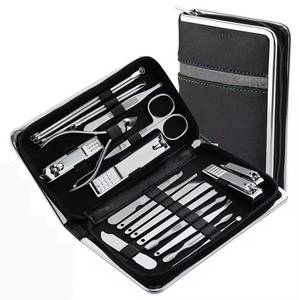 Pink Stainless Steel Nail <b>Kit</b> with 5 in 1 Clipper Portable <b>Manicure</b> Set Case for Adults Classic Style - Product Image 2