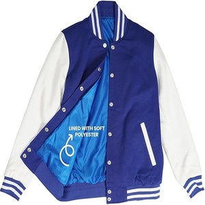 Blouson d'hiver pour homme, style universitaire, broderie chenille, design baseball, lettrage, boutons, vente en gros - Product Image 5