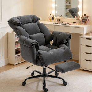 Sedia da ufficio grigio scuro per lavoro al computer e relax - Product Image 1