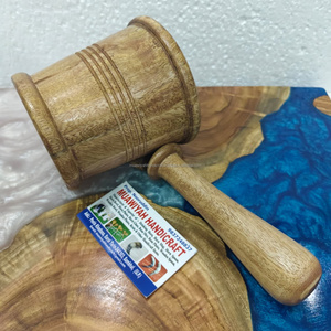Mortier et pilon en bois, dernier design, pour herbes et épices, outil de cuisine, presse-ail, personnalisé, écologique, ensemble de cuisine moderne - Product Image 4