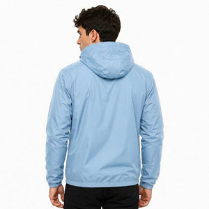 Veste de safari personnalisée pour l'extérieur, à capuche, coupe-vent, respirante, 100% polyester, légère, imperméable, pour homme, service OEM - Product Image 5