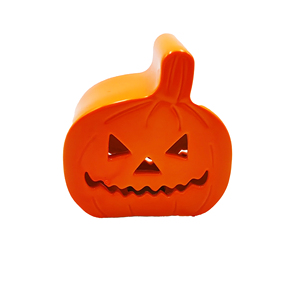 Christmas Pumpkin Shape Glazed Ceramic <b>Battery</b> <b>Operated</b> Tealight Holder Decorative Jack O Lantern Candle Holder Home Party - Product Image 4