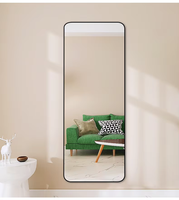 Vente en gros de grand miroir d'habillage pleine longueur de style moderne miroir décoratif pour chambre à coucher avec cadre en aluminium miroir en verre sur pied