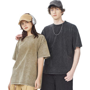 Camiseta Oversize Lavada para Hombre, Morado Sólido, Manga Corta, Cuello Redondo, Estilo Casual Urbano - Product Image 4