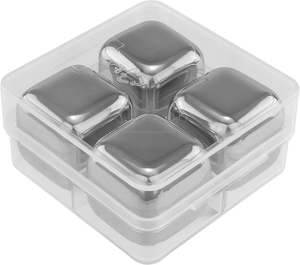 Coffret Cadeau Premium de Pierres à Whisky en Acier Inoxydable avec Pince et Plateau – Glaçons Réutilisables pour Whisky, Vodka, Vin et Boissons - Product Image 1