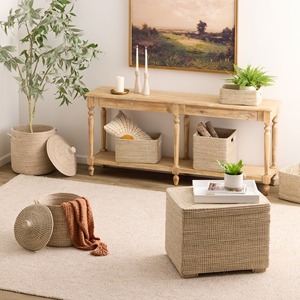 Juego de 2 cestas de mimbre blanco y natural con tapa, cestas de almacenamiento hechas a mano, venta al por mayor, ecológicas, hechas en Vietnam - Product Image 6