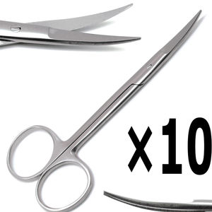 10 Tijeras Iris Premium Curvas de 4.5 Pulgadas, Instrumentos Quirúrgicos Veterinarios y Dentales - Product Image 2