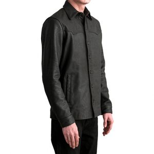 Chemises en cuir personnalisées OEM pour hommes 2026 – Coupe ample premium, boutonnées, décontractées, entièrement doublées – Nouvelle collection hiver, style urbain élégant - Product Image 5