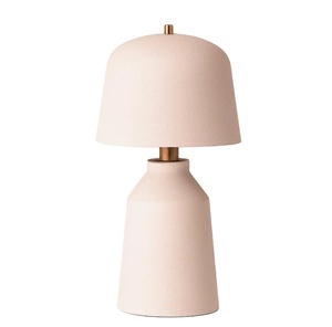 Metal Table Lamp White Finish Metal Shade | Modern Minimalist Bedside Lamp for Hotel Use | Middle Elegant Home <b>Decor</b> <b>Lighting</b> - Product Image 1