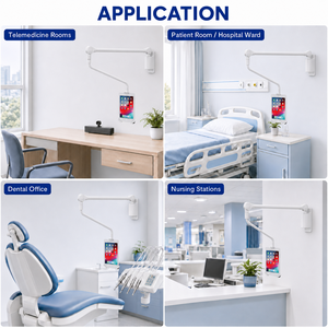 ขาตั้งแท็บเล็ตแบบเคลื่อนย้ายได้ Slim Hospital สำหรับแท็บเล็ตขนาด 7.9''-13'' รองรับน้ำหนัก 2.5 กก. รองรับ VESA 75/100 มม. สีขาว ได้มาตรฐาน TAA - Product Image 5