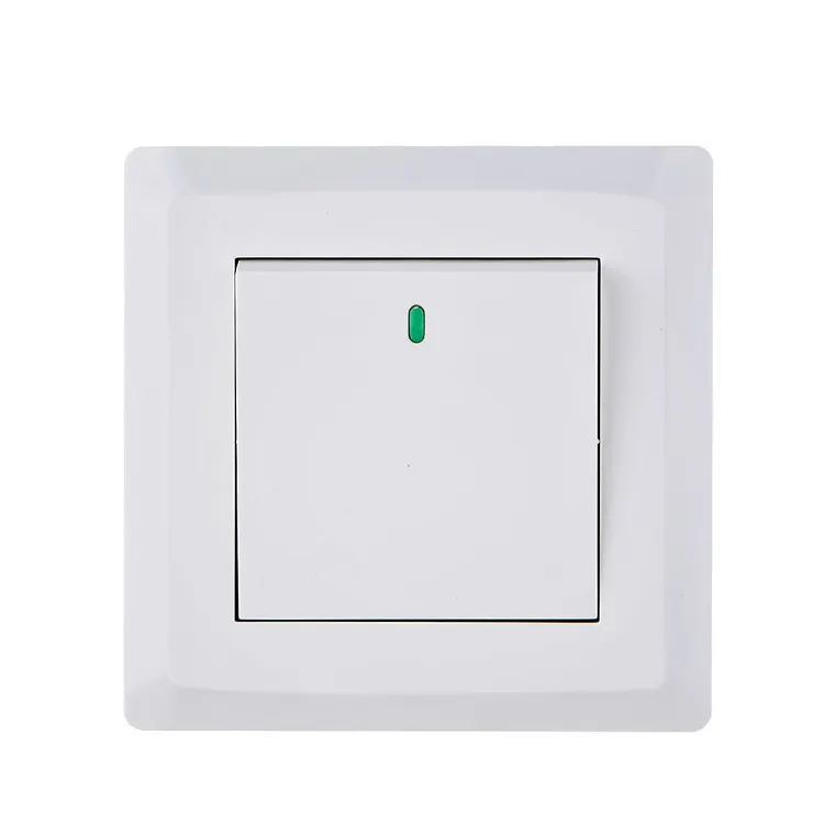 China Factory Direct Sale Wall Switches Uk Standard White Panel Socket Outlet Classic Electrical 1 Gang Wall Switch And Socket