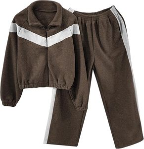Oem Odm New Trending Vintage Acid Wash Solid Sweat Suits Custom Print Streetwear <b>Zip</b> Jacket Tracksuit Crop Hoodie Set Men - Product Image 3
