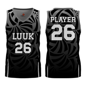 Maillot de basket-ball rouge en maille LUUK, col en V, sans manches, impression sublimée, joueur 26, unisexe, adulte, vêtements de sport respirants - Product Image 4