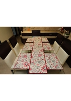 Chemin de table élégant en coton imprimé floral, moderne, durable et élégant, marque AYAANA, pour restaurant et usage domestique, lavable.