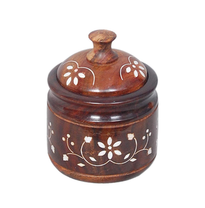 Wood Sugar Bowl Set Salt Pepper Pot Customized Sale Coffee Canister Storage <b>Jar</b> Box Wooden Pot - Product Image 1