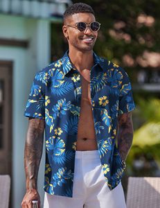 Chemises de plage tendance en gros pour hommes – Chemises hawaïennes décontractées d'été en polyester imprimé à manches courtes, grandes tailles, col rabattu - Product Image 2
