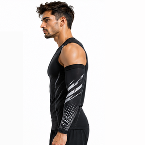 Mangas de compresión para hombre, personalizadas, para fitness, deportes, correr, ciclismo, entrenamiento, transpirables, elásticas, de soporte, atléticas, protectoras - Product Image 4