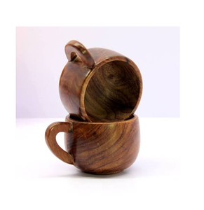 Tasses à thé rondes en bois de qualité supérieure, en bois massif naturel, tasse à café en bois, mug à vin pour boire du thé, du café, de la bière, des boissons chaudes - Product Image 2
