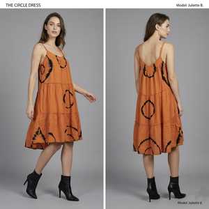 Midi <b>Dress</b> Spaghetti Strap Boho Loose Fit Tiered Hem Summer Casual Woven Cotton Bamboo Fiber Geometric Print - Product Image 3