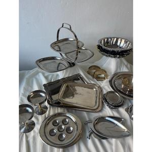Assiette de service vintage en métal, forme fleur, vaisselle polie avec couvercle, accessoires de table pour fêtes - Product Image 4