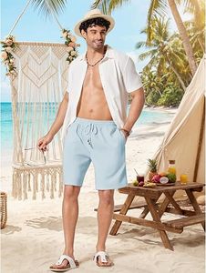 Shorts chino stretch premium pour homme, décontractés, pour l'été, respirants, avec fermeture boutonnée, logo sur le devant, shorts de golf - Product Image 6