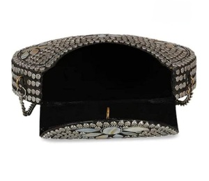 Folk Art Metal Clutch <b>Bag</b> With Silver Plated <b>Studs</b> Irregular Shape Craft - Product Image 1