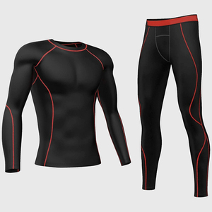 men compression wear set full <b>body</b> gym outfit for training running fitness sports performance breathable quick dry fabric - Product Image 2