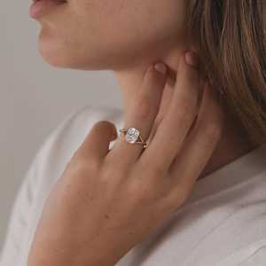 Diamond Engagement Rings 14k 18k Solid Gold Elongated <b>Cushion</b> Cut Lab Grown Luxury Bridal Modern <b>Statement</b> Jewelry Manufacturer - Product Image 5