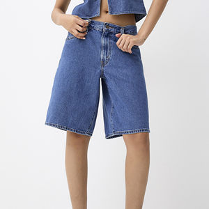 Shorts en jean droits taille haute style américain pour femme – Décontracté et de qualité supérieure pour l'été - Product Image 6