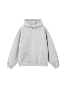 เสื้อฮู้ดดี้สีดำพรีเมียม ผ้าฝ้ายฟลีซหนานุ่ม ทรงโอเวอร์ไซส์ บ็อกซี่ฟิต แบบสวมหัว ไหล่ตก สำหรับสตรีทแวร์ - Product Image 3