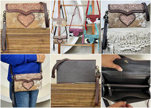 Bolso de Hombro de Cuero Genuino con Diseño Artesanal de Corazones, Estilo Western, Mini Bandolera para Mujer, Tendencia 2026 - Product Image 3