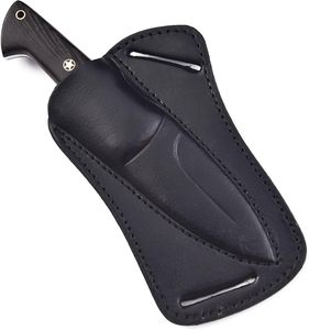 Cuchillo de Piel de Acero Inoxidable EDC de Hoja Fija con Mango de Madera Wenge y Funda de Cuero, OEM, Full Tang, para Bushcraft, Camping y Uso General - Product Image 4