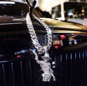 Pendentif personnalisé en moissanite avec motif de dessin animé, plaqué rhodium, bijoux hip-hop pour homme, cadeau - Product Image 4